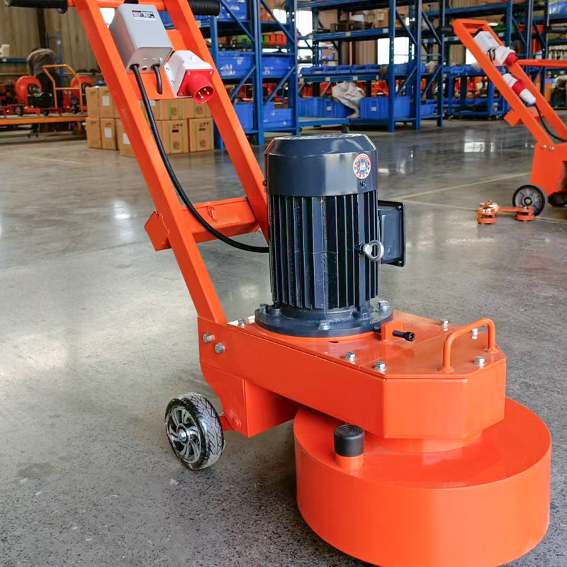 Industrial floor polisher working on concrete site