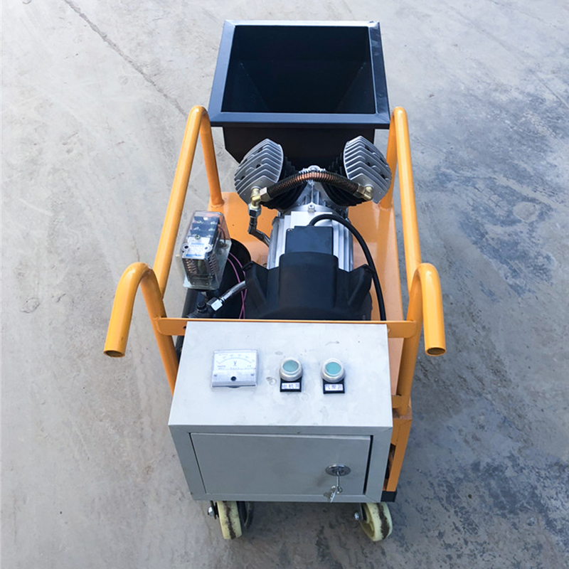 311 mortar spraying machine rendering plaster on interior wall