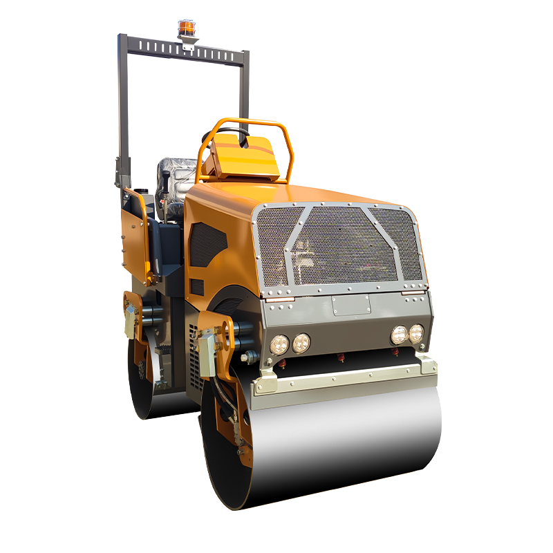 Ride‑on double drum vibratory road roller