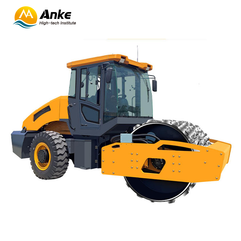 Single drum vibratory road roller for highway construction