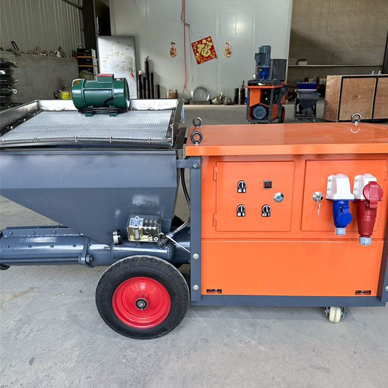 Mortar spraying machine applying fireproof render inside a tunnel lining