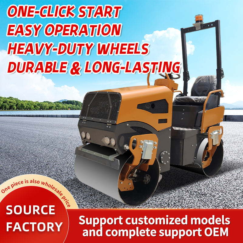 Double steel drum vibratory roller for asphalt pavement