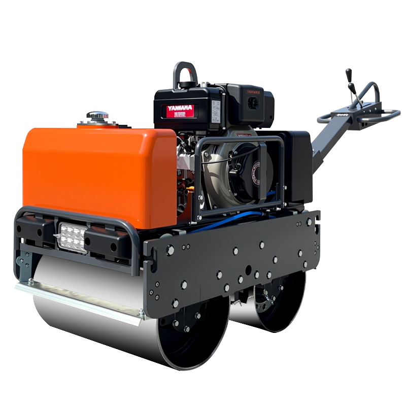Hand‑held road roller for asphalt road compaction