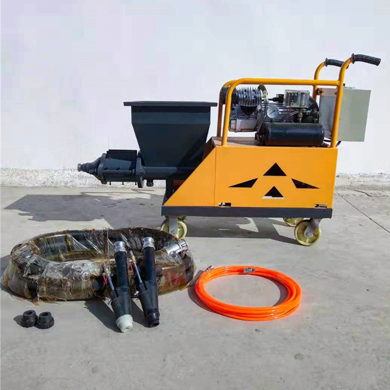 311 mortar spraying machine rendering plaster on interior wall